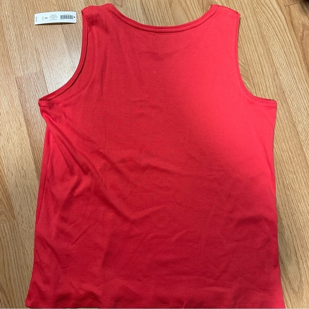 Chicos 100% Supima Cotton Tank Basic Knit Malibu Punch NWT - Picture 5 of 5